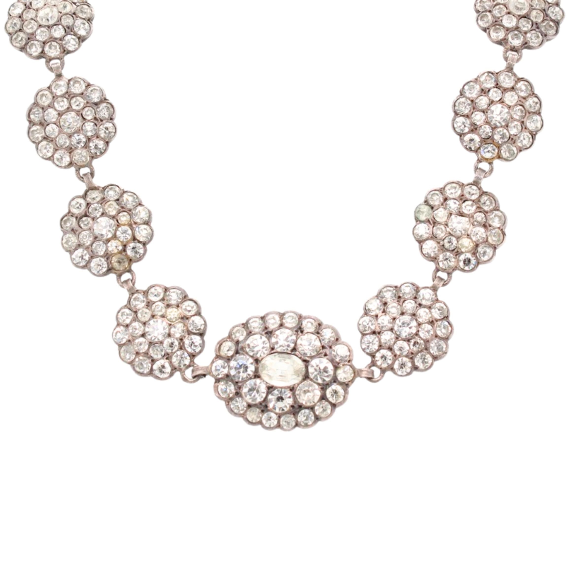 Victorian Paste Cluster Necklace-Charlotte Sayers Antique Jewellery