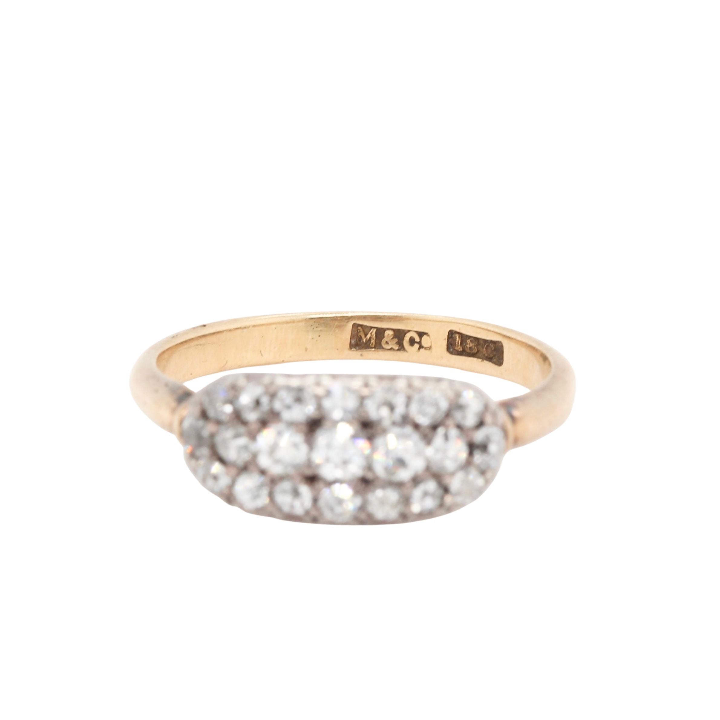 Victorian Pavé Set Old Mine Cut Diamond Ring-Charlotte Sayers Antique Jewellery