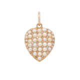 Victorian Pavé Set Pearl and Diamond Heart Pendant-Charlotte Sayers Antique Jewellery
