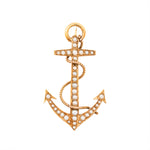 Victorian Pearl Anchor Brooch-Charlotte Sayers Antique Jewellery