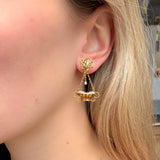 Victorian Pearl Basket Earrings-Charlotte Sayers Antique Jewellery