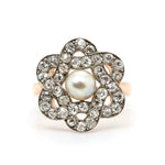 Victorian Pearl Diamond Ring-Charlotte Sayers Antique Jewellery