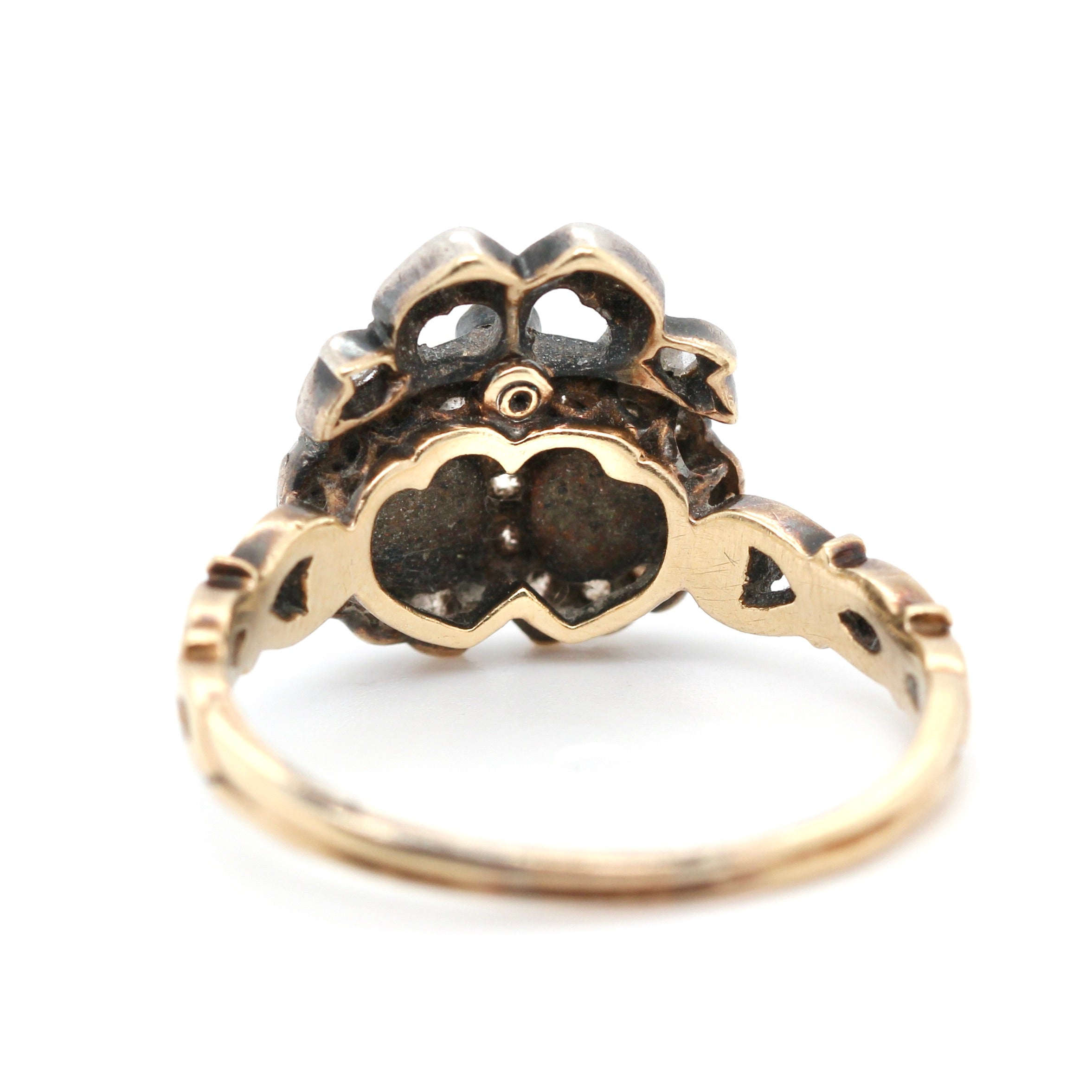 Victorian Pearl Double Heart Ring-Charlotte Sayers Antique Jewellery