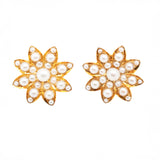 Victorian Pearl Flower Earrings-Charlotte Sayers Antique Jewellery