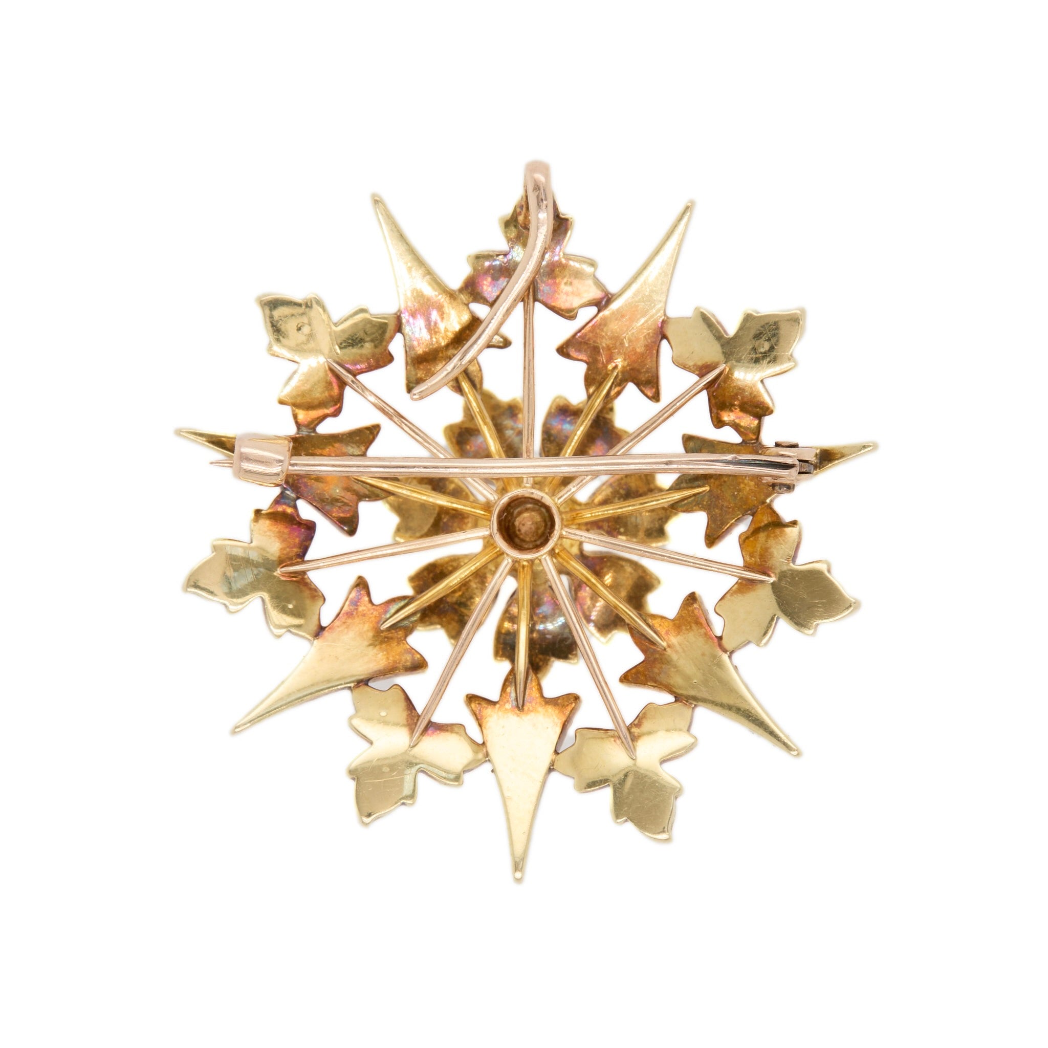 Victorian Pearl Star Brooch Pendant-Charlotte Sayers Antique Jewellery