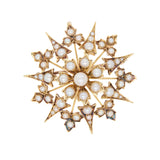 Victorian Pearl Star Brooch Pendant-Charlotte Sayers Antique Jewellery