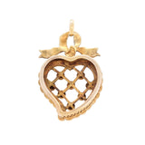 Victorian Pearl Turquoise Heart Pendant-Charlotte Sayers Antique Jewellery