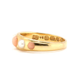 Victorian Pearl and Coral Gypsy Ring-Charlotte Sayers Antique Jewellery