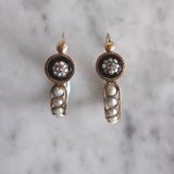 Victorian Pearl and Diamond Hoop Earrings-Charlotte Sayers Antique Jewellery