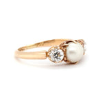 Victorian Pearl and Diamond Ring-Charlotte Sayers Antique Jewellery