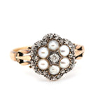 Victorian Pearl and Diamond Ring-Charlotte Sayers Antique Jewellery