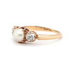 Victorian Pearl and Diamond Ring-Charlotte Sayers Antique Jewellery