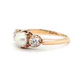 Victorian Pearl and Diamond Ring-Charlotte Sayers Antique Jewellery