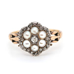 Victorian Pearl and Diamond Ring-Charlotte Sayers Antique Jewellery