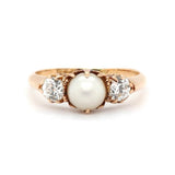 Victorian Pearl and Diamond Ring-Charlotte Sayers Antique Jewellery