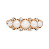 Victorian Pearl and Diamond Ring-Charlotte Sayers Antique Jewellery