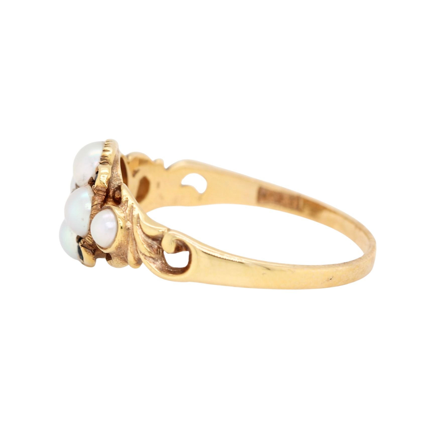Victorian Pearl and Sapphire Ring-Charlotte Sayers Antique Jewellery
