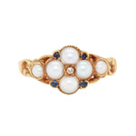 Victorian Pearl and Sapphire Ring-Charlotte Sayers Antique Jewellery