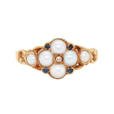 Victorian Pearl and Sapphire Ring-Charlotte Sayers Antique Jewellery