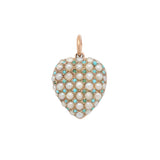 Victorian Pearl and Turquoise Heart Locket Pendant-Charlotte Sayers Antique Jewellery