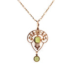 Victorian Peridot Diamond and Pearl Pendant-Charlotte Sayers Antique Jewellery