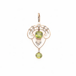 Victorian Peridot Diamond and Pearl Pendant-Charlotte Sayers Antique Jewellery