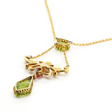 Victorian Peridot, Tourmaline and Pearl Pendant-Charlotte Sayers Antique Jewellery