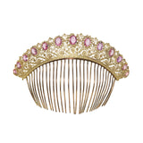 Victorian Pink Paste Tiara Comb-Charlotte Sayers Antique Jewellery