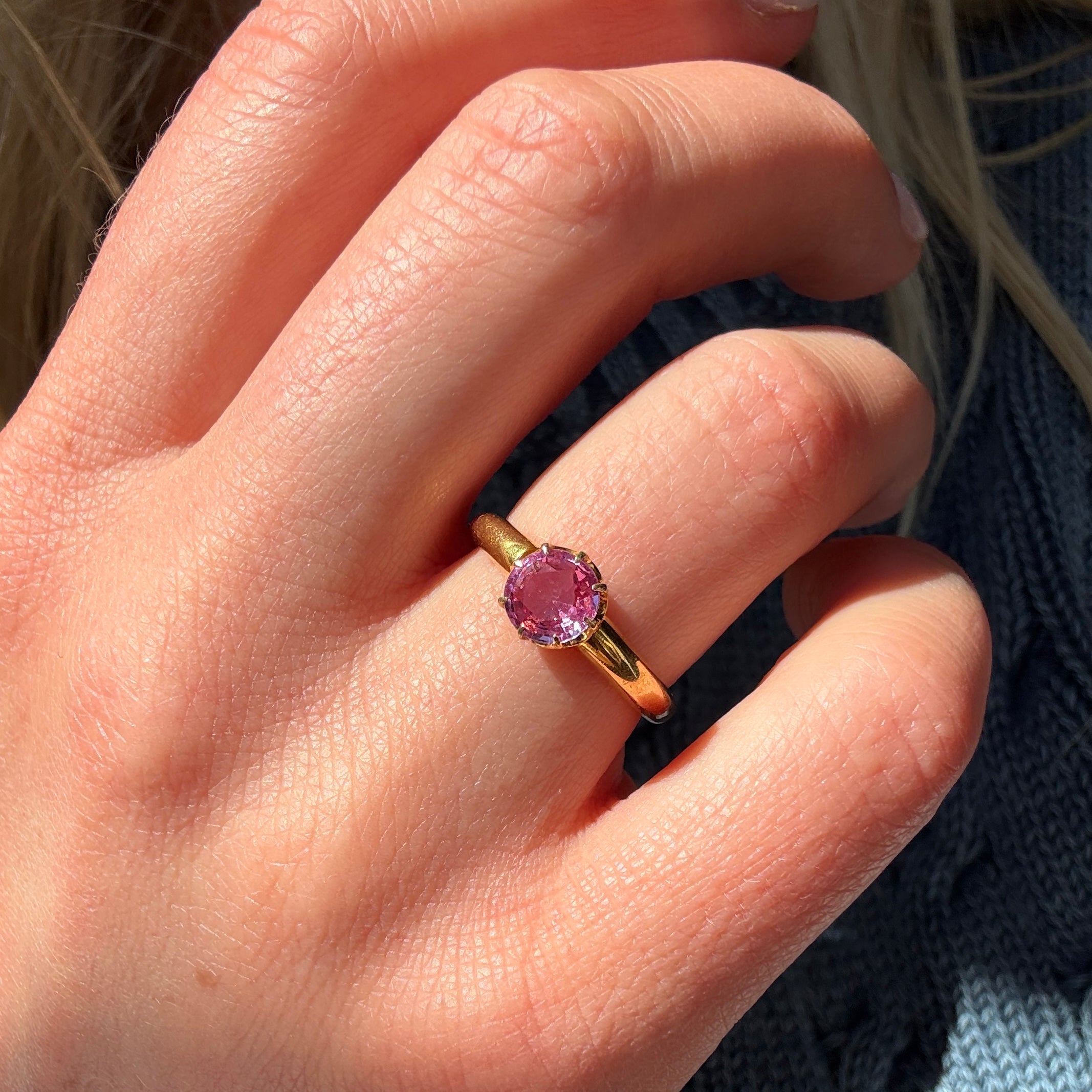 Victorian Pink Sapphire Ring-Charlotte Sayers Antique Jewellery