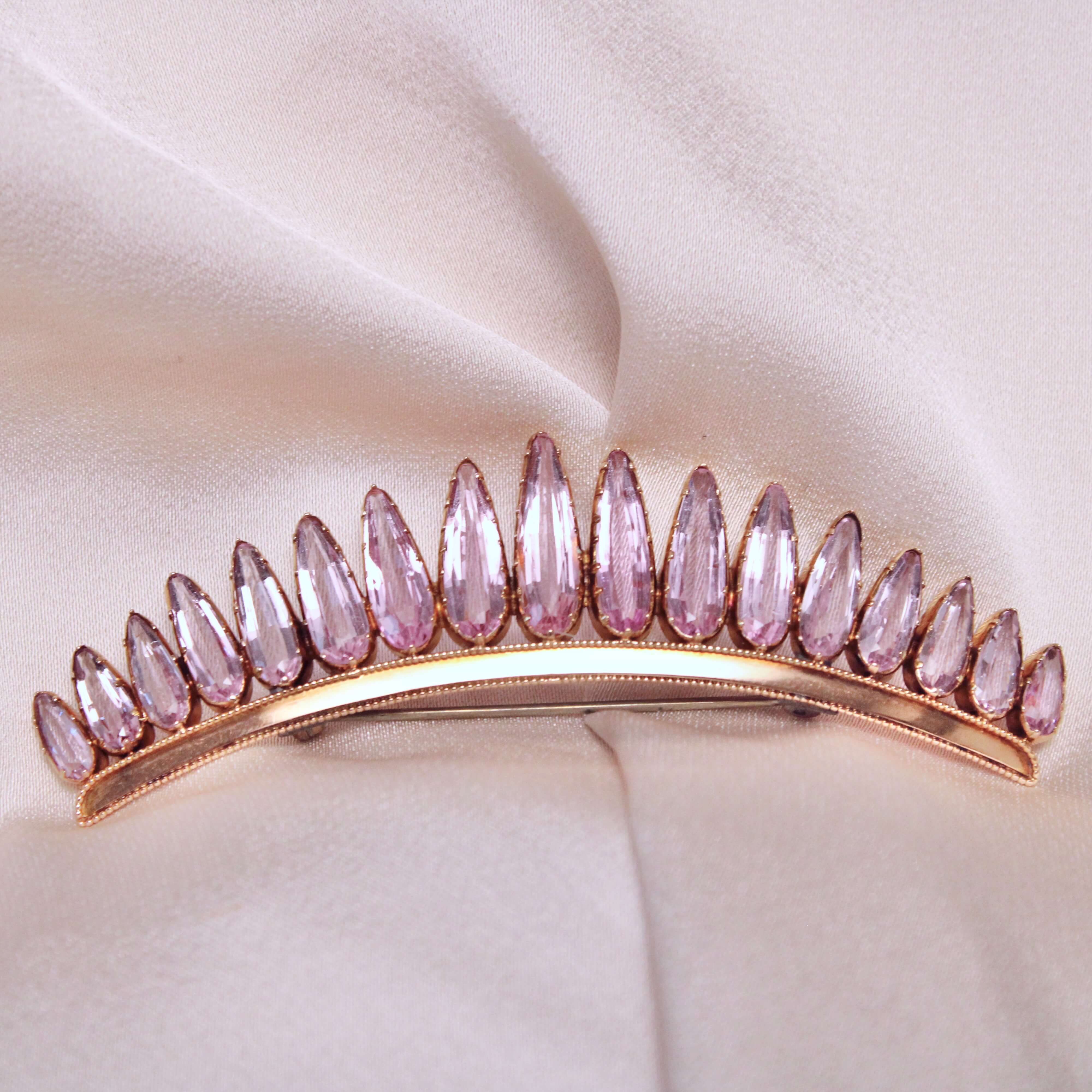 Victorian Pink Topaz Tiara-Charlotte Sayers Antique Jewellery