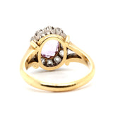 Victorian Pink Topaz and Diamond Cluster Ring-Charlotte Sayers Antique Jewellery