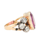 Victorian Pink Topaz and Diamond Ring-Charlotte Sayers Antique Jewellery