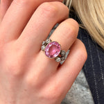 Victorian Pink Topaz and Diamond Ring-Charlotte Sayers Antique Jewellery