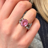 Victorian Pink Topaz and Diamond Ring-Charlotte Sayers Antique Jewellery