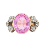 Victorian Pink Topaz and Diamond Ring-Charlotte Sayers Antique Jewellery