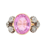 Victorian Pink Topaz and Diamond Ring-Charlotte Sayers Antique Jewellery