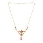 Victorian Pink Tourmaline and Pearl Necklace-Charlotte Sayers Antique Jewellery