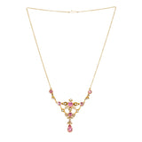 Victorian Pink Tourmaline and Pearl Necklace-Charlotte Sayers Antique Jewellery