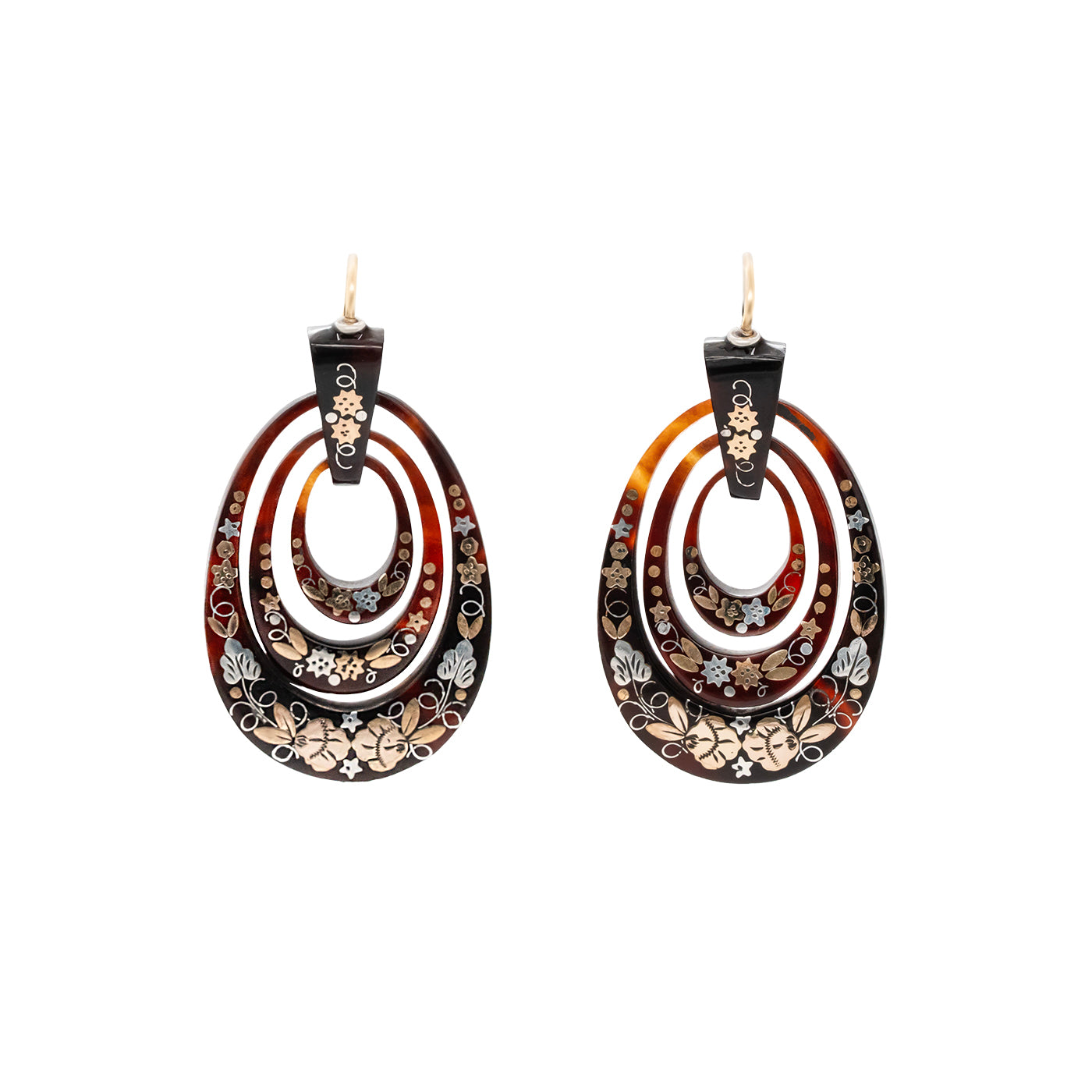 Victorian Pique Earrings-Charlotte Sayers Antique Jewellery