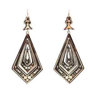 Victorian Pique Earrings-Charlotte Sayers Antique Jewellery