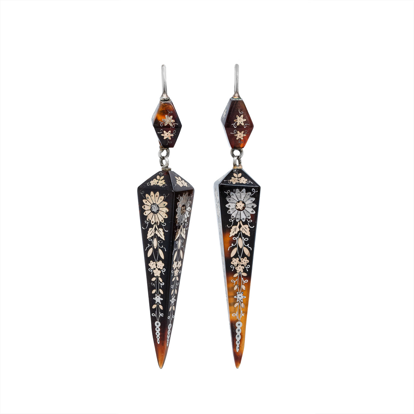 Victorian Piqué Earrings-Charlotte Sayers Antique Jewellery