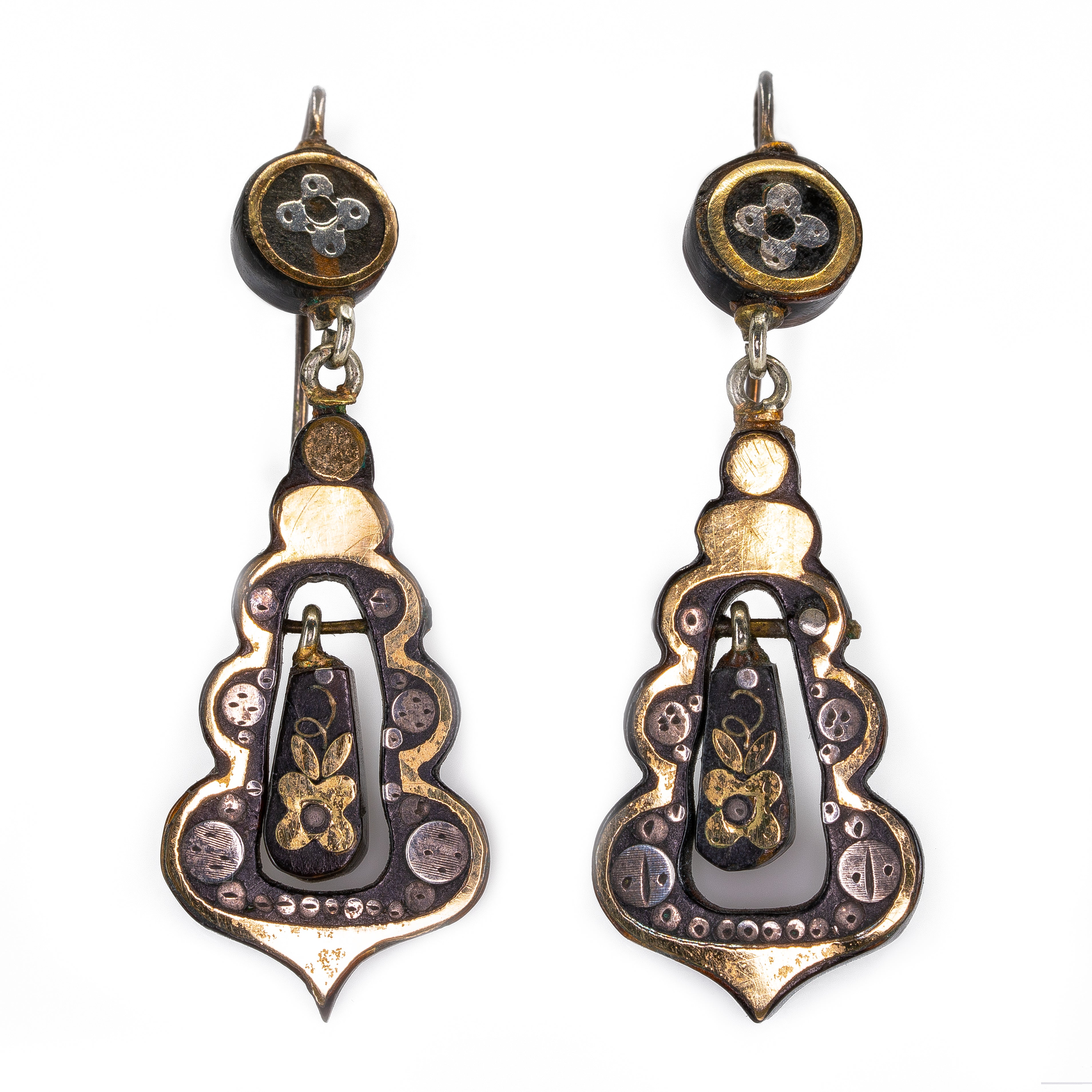 Victorian Pique Earrings-Charlotte Sayers Antique Jewellery