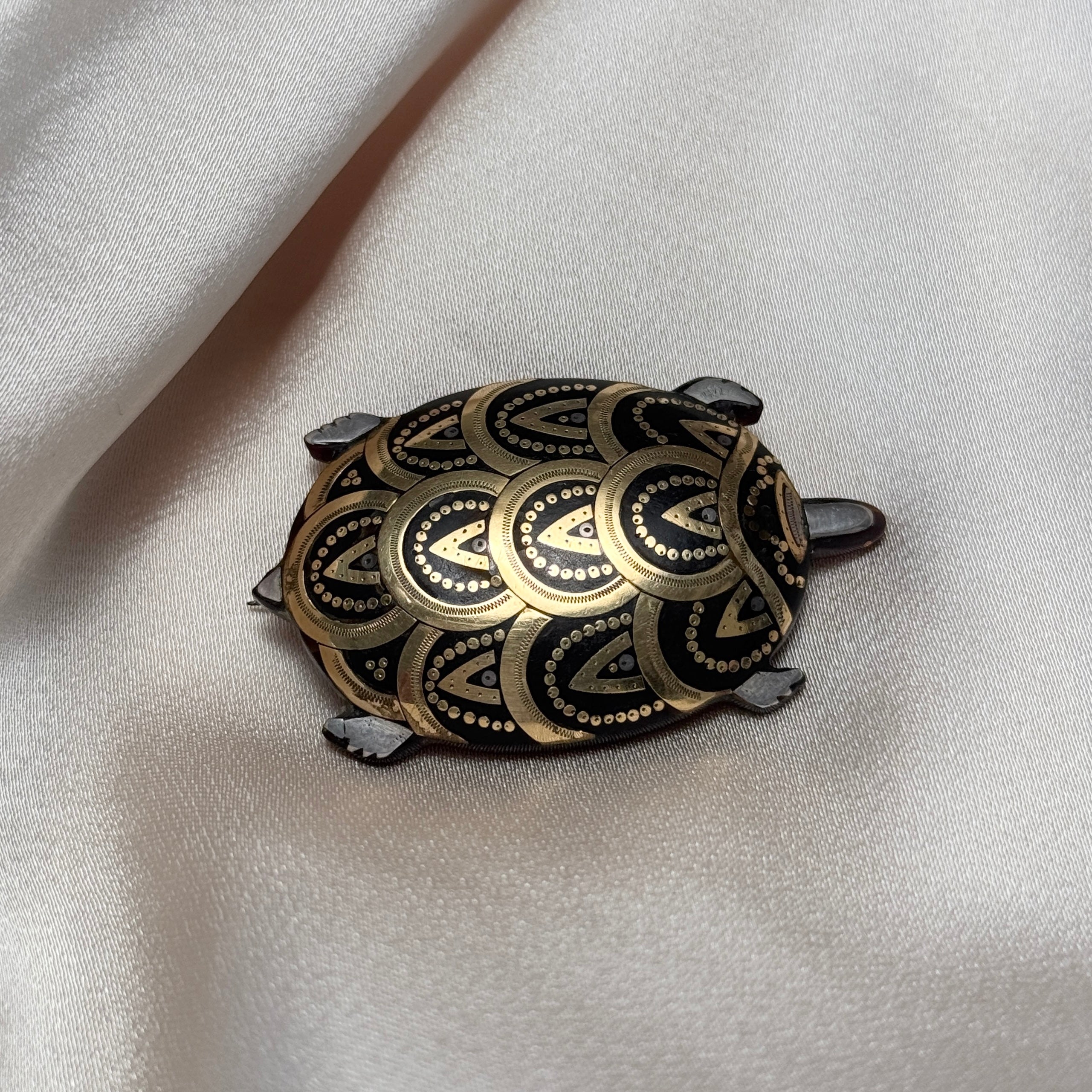 Victorian Pique Turtle Brooch-Charlotte Sayers Antique Jewellery