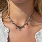 Victorian Pyrite & Pearl Necklace-Charlotte Sayers Antique Jewellery
