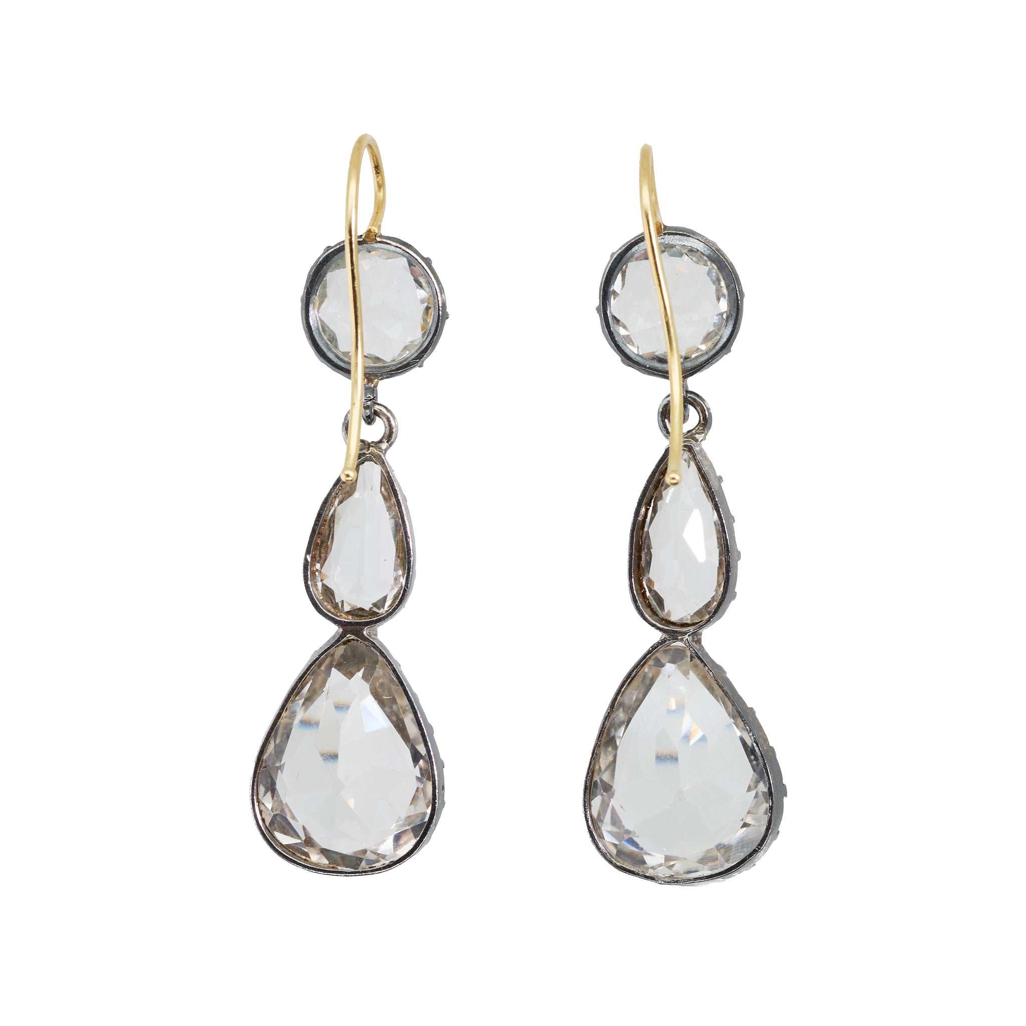 Victorian Rock Crystal Earrings-Charlotte Sayers Antique Jewellery