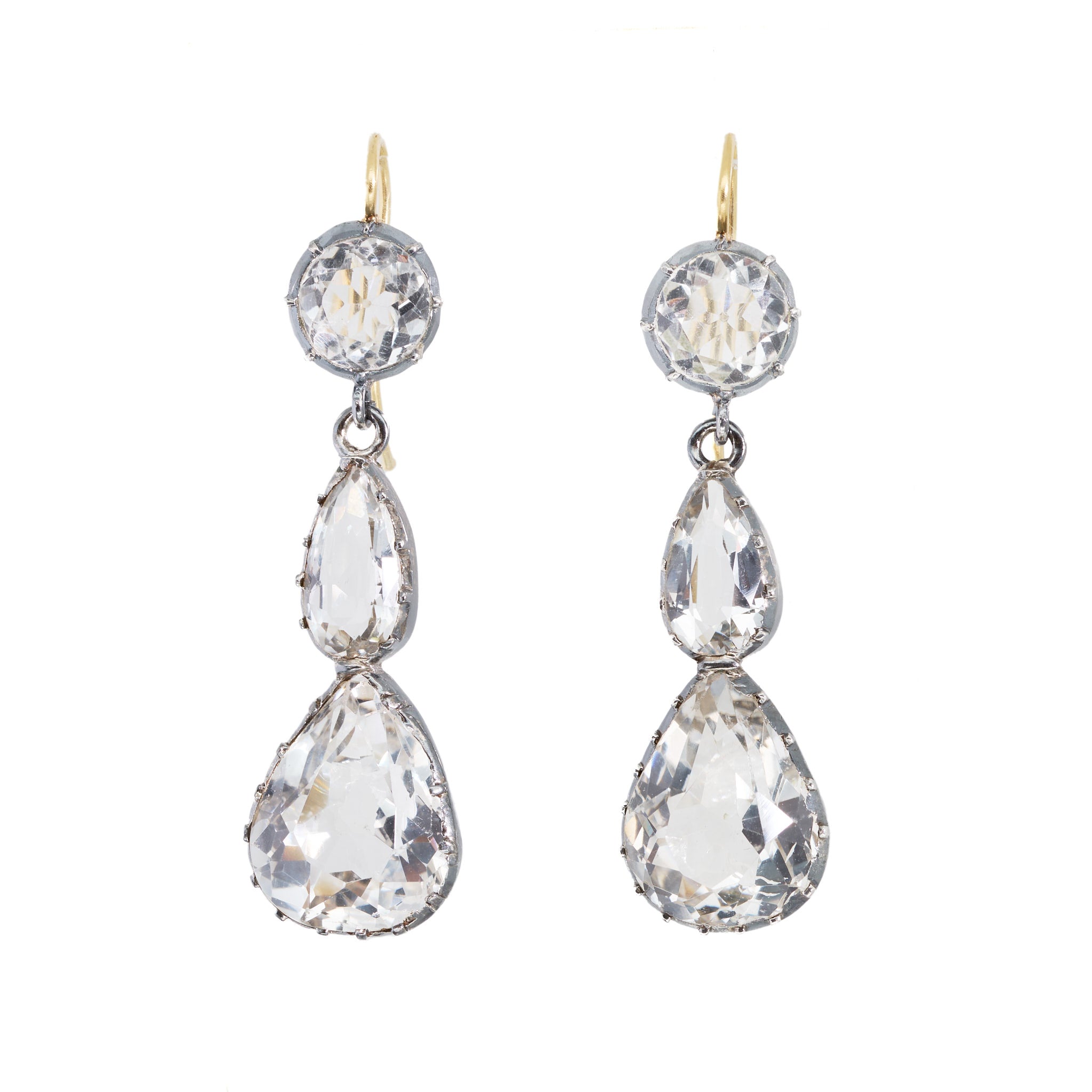 Victorian Rock Crystal Earrings-Charlotte Sayers Antique Jewellery