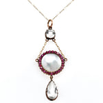 Victorian Rock Crystal, Garnet and Shell Necklace-Charlotte Sayers Antique Jewellery