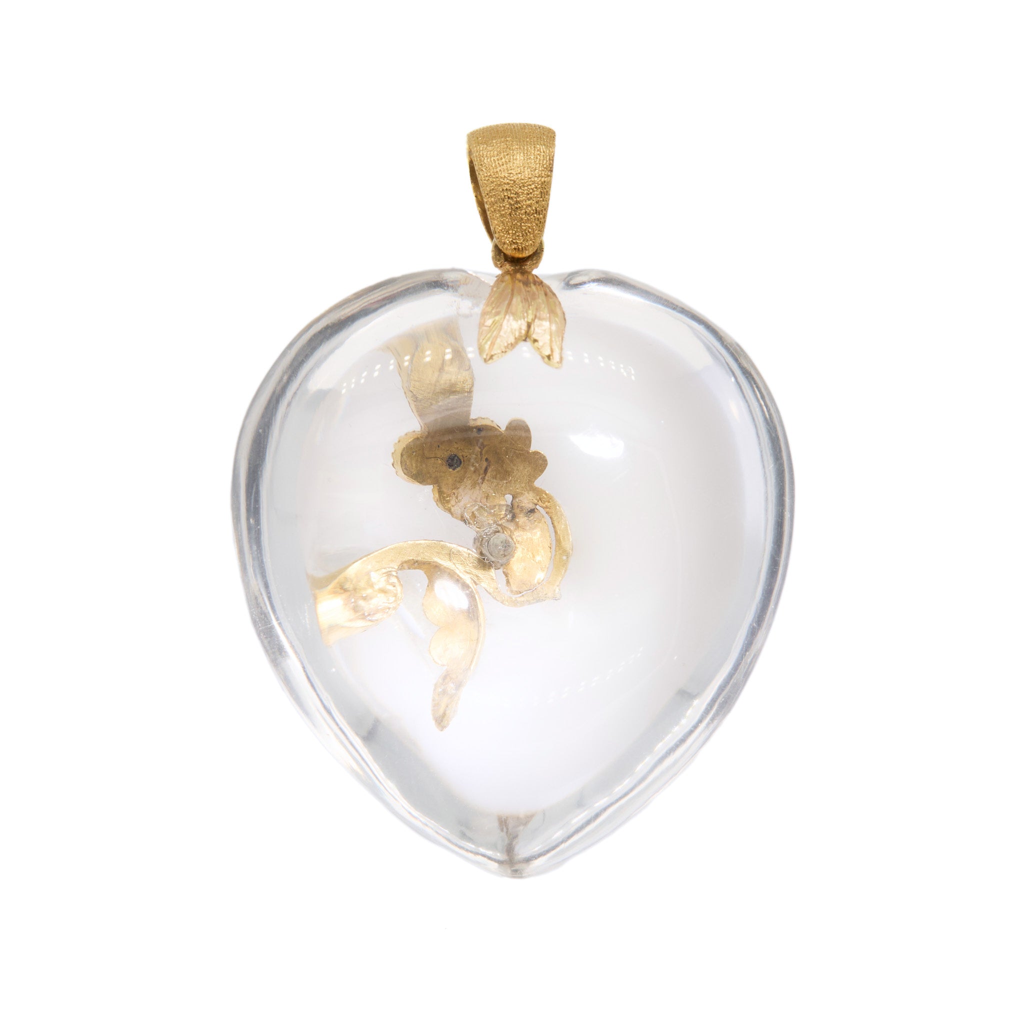Victorian Rock Crystal Heart Pendant-Charlotte Sayers Antique Jewellery