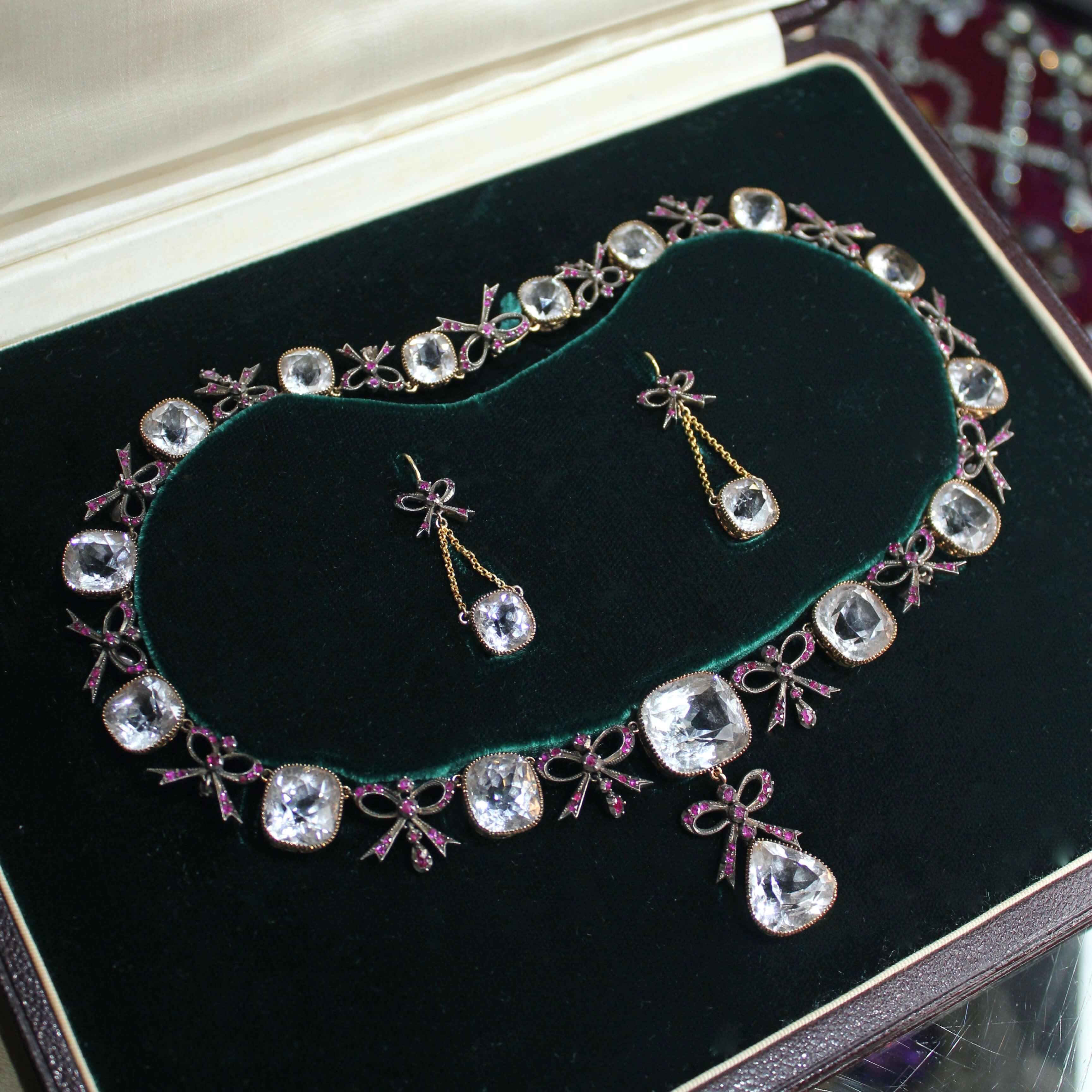 Victorian Rock Crystal and Ruby Suite-Charlotte Sayers Antique Jewellery