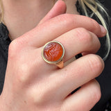 Victorian Roman Intaglio Cupid Ring-Charlotte Sayers Antique Jewellery